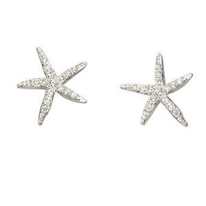 Silver starfish earrings
